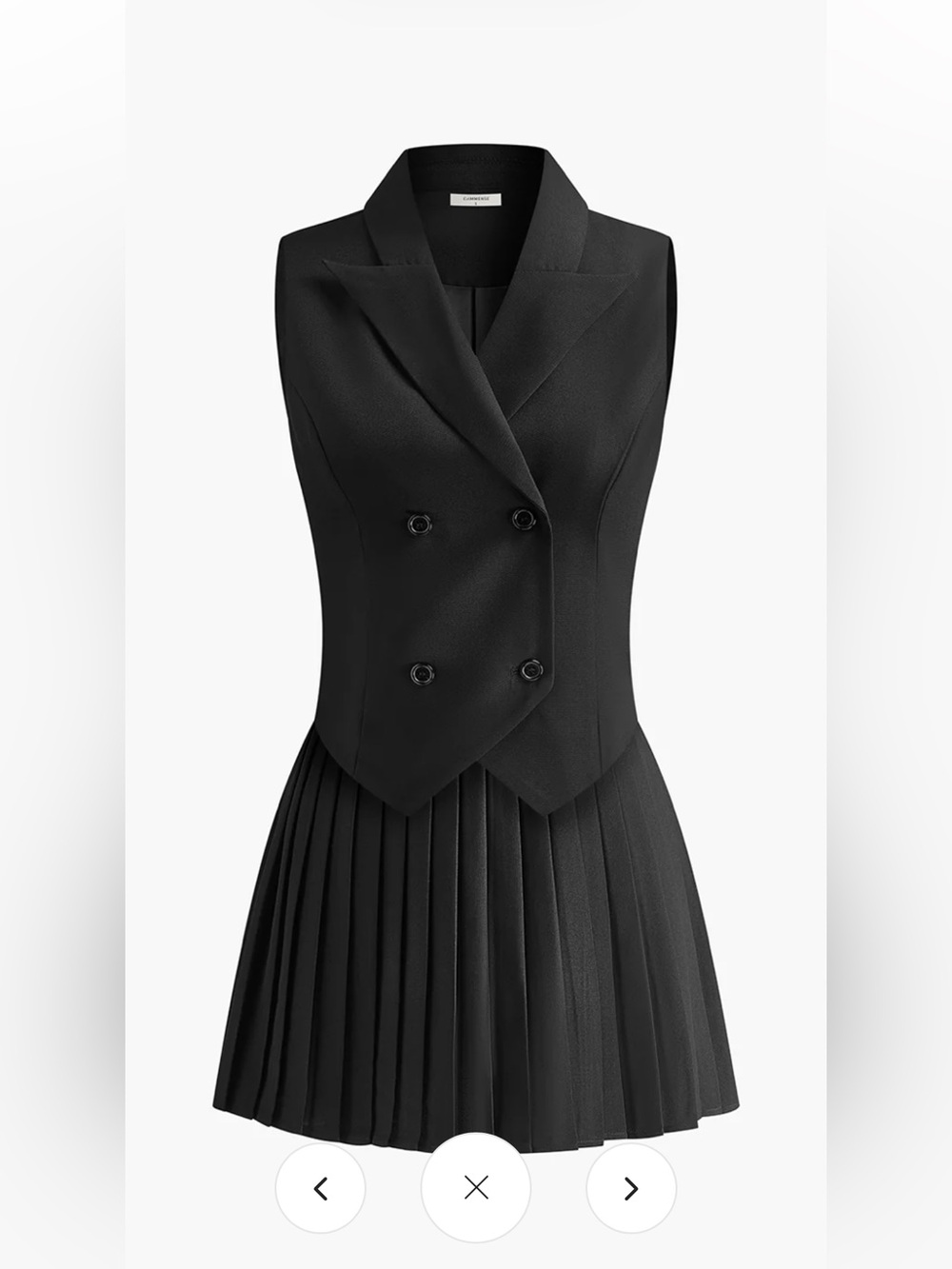 Suit Waistcoat and pleated skirt set - Picture 3 of 7